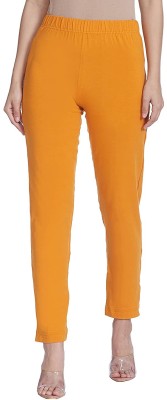 Lyra Ankle Length Western Wear Legging(Yellow, Solid)