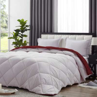 ACHIR Solid Double Comforter for  Heavy Winter(Polyester, White, Wine)