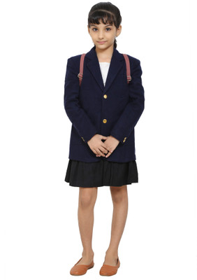 DYWER Self Design Single Breasted Formal Men & Women Blazer(Blue)