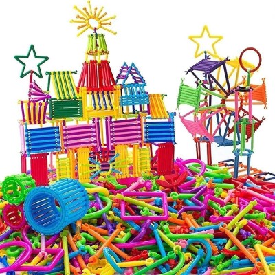 Enorme 100 Pcs Colorful Plastic Stick Bars Educational Building Blocks Toy Set for Kids(Multicolor)