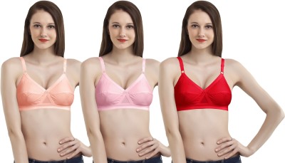 Madam Cotton D Cup Everyday Women T-Shirt Non Padded Bra(Multicolor)