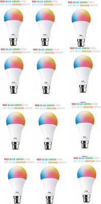 Dhija 9 W Basic Round B22 LED Bulb(Multicolor, Pack of 12)