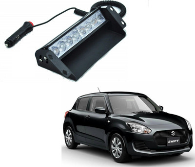 AuTO ADDiCT Car 8 LED Police Lights Flasher Light Red Blue Interior Lighting For Maruti Suzuki New Swift 2018 Car Fancy Lights(Red, Blue)