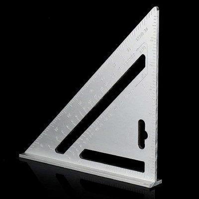 Kmils Double side Aluminium Alloy Speed Square Triangle Scale for Carpenter and Engineer | Right Angle Tool Tri-Square(Pack of 1)
