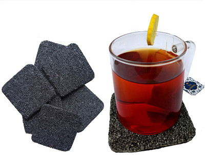 Knots Square Reversible Polypropylene Coaster Set(Pack of 6)