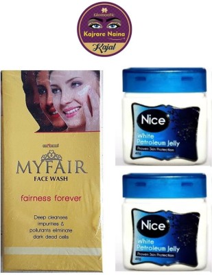 glomantic Kajal + My Fair Fairness Face Wash & Nice Petroleum Jelly 2 pcs(3 Items in the set)