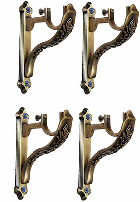 Ferio Multicolor Curtain Hooks, Rod Rail Bracket(Pack of 4)