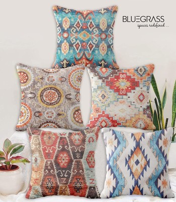 Bluegrass Printed Cushions Cover(Pack of 5, 40 cm*40 cm, Multicolor)