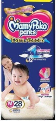 MamyPoko Pants Extra Absorb Diapers - Ambz- - M(28 Pieces)