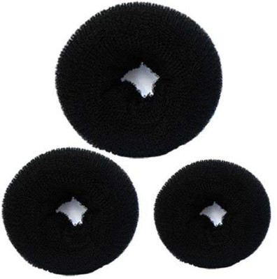 BIRDWARE Set Of Black 3 Pcs (1 Large 1 medium 1 large) Combo Pack Of Bun Donuts For Bun Maker Juda Hair Accessories Hair Styling Tools Hair Clip(Multicolor)