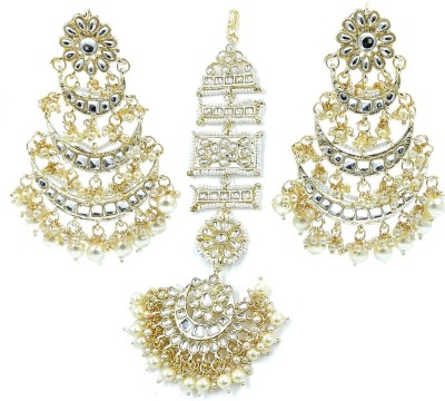 KNIGGHT ANGEL JEWELS Metal Gold-plated White Jewellery Set(Pack of 1)
