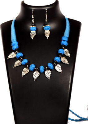 DOM Oxidised Silver Multicolor Jewellery Set(Pack of 1)