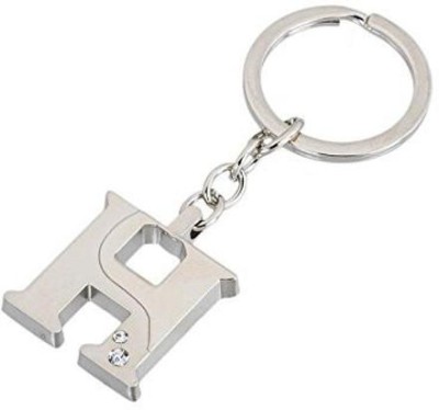 WHITE POPCORN English Alphabet Letter H Silver Metal Keychain Key Chain