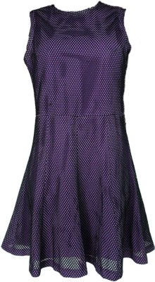 Stylista Fashion Boutique Indi Girls Midi/Knee Length Casual Dress(Purple, Sleeveless)