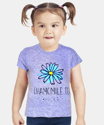 Flipkart  - Miss & Chief Girls Typography, Printed Pure Cotton Regular T Shirt(Grey, Pack of 1)