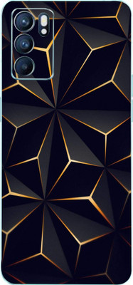 AsSkin OPPO Reno 6Pro, oppo Reno 6 Pro Mobile Skin(Ultra Super Black Abstract Shape With High Matte Finish.)