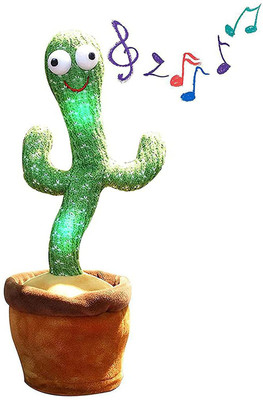 Toyvala Dancing Musical Cactus Toy-144(Green, Brown)