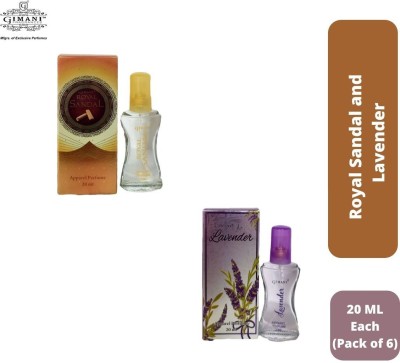 Gimani Royal Sandal and Lavender Perfume 20ml Each (Pack of 6) Eau de Parfum  -  120 ml(For Men & Women)