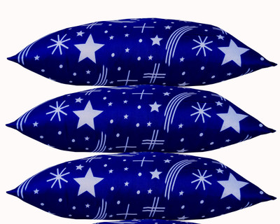 PALVIT Microfibre Abstract Sleeping Pillow Pack of 3(BLUE STAR)
