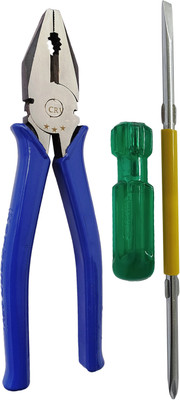 Inditrust Heavy duty 1pc 8inch Plier with 1pc 2in1 Screwdriver Lineman Plier(Length : 8 inch)