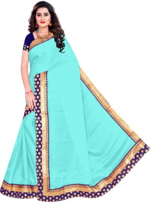 Stuti Solid/Plain Jamdani Chiffon Saree(Light Blue)