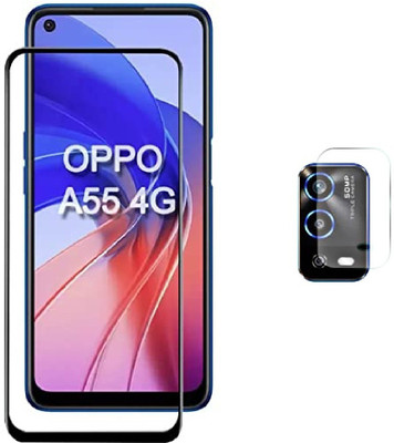ISAAK Edge To Edge Tempered Glass for OPPO A55 4G Edge to Edge, Full Glue, 11D Tempered Glass And Back Camera Lens Protector (Combo Pack)(Pack of 2)