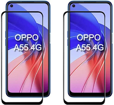 ISAAK Edge To Edge Tempered Glass for OPPO A55 4G Edge to Edge, Full Glue, 11D Tempered Glass(Pack of 2)