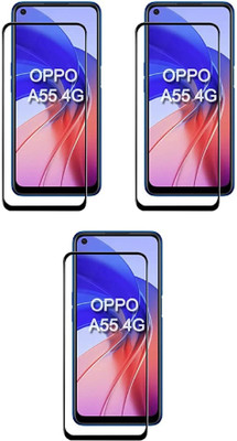 ISAAK Edge To Edge Tempered Glass for OPPO A55 4G Edge to Edge, Full Glue, 11D Tempered Glass(Pack of 3)