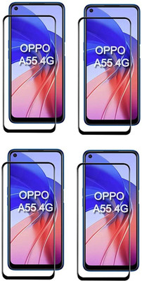 ISAAK Edge To Edge Tempered Glass for OPPO A55 4G Edge to Edge, Full Glue, 11D Tempered Glass(Pack of 4)