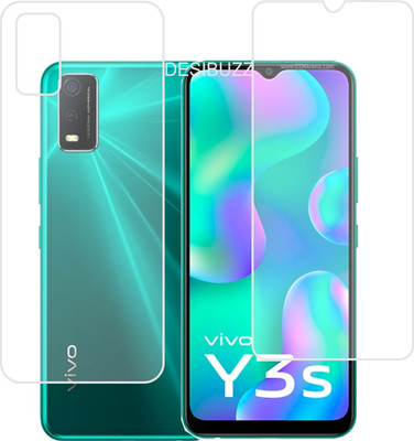 DESIBUZZ Front and Back Screen Guard for Vivo Y3s(Pack of 2)
