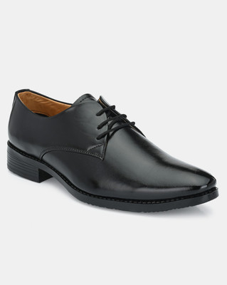 LEATHERKRAFT Lace Up For Men(Black , 10)
