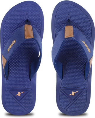 Sparx Men Flip Flops(Navy, Tan , 8)