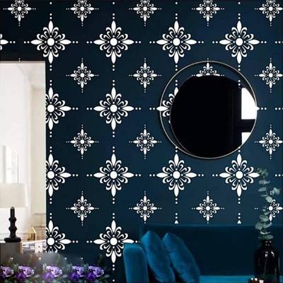 Aaradhya Collection Reusable DIY Designer PVC Wall Stencil Painting for Home Decoration (Designer Pattern, 16 x 24 inches) B6510 Wall Stencil Stencil  (Pack of 1, Beautiful Design)