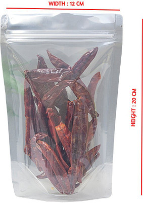 DEERA Ziplock Airtight Standee Stand up Clear/Transparent Food Grade Polythene/Polyester Lamination Pouch/Cover/Bag with zipper self seal and reusable-120X200-250GM Plastic Storage Pouch(Pack of 50)