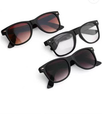 acme products Wayfarer Sunglasses(For Men & Women, Brown, Black, Clear)