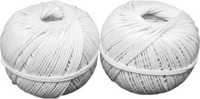 Shuttle Cotton Piping Thread Glazed White for Piping in Dresses DIY 100gms Each Ball (Pack of 4) Thread(50 m Pack of4)