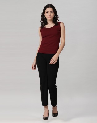 Selvia Casual Solid Women Maroon Top