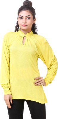 TADMOS Casual Solid Women Yellow Top