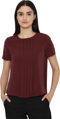 Allen Solly Casual Solid Women Brown Top