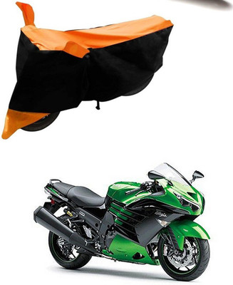 SMDP Two Wheeler Cover for Kawasaki(Ninja ZX-14R, Orange, Black)