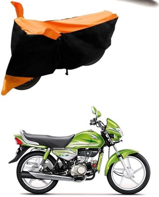 SMDP Two Wheeler Cover for Hero(HF Deluxe Eco, Orange, Black)