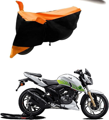 SMDP Two Wheeler Cover for TVS(Apache RTR 200 Fi E100, Orange, Black)