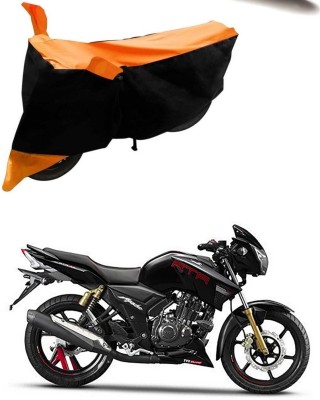 Genipap Two Wheeler Cover for TVS(Apache RTR 180, Orange, Black)