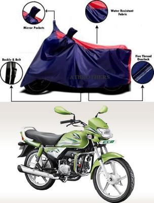 ATBROTHERS Waterproof Two Wheeler Cover for Hero(HF Deluxe Eco, Blue, Red)