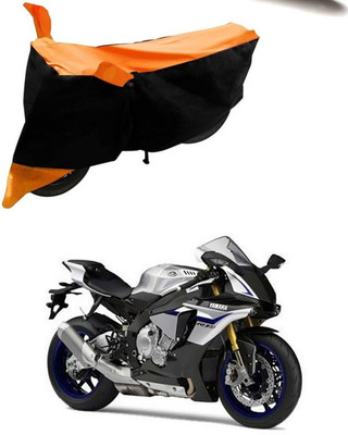 SMDP Two Wheeler Cover for Yamaha(YZF R1M, Orange, Black)