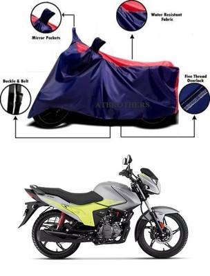 ATBROTHERS Waterproof Two Wheeler Cover for Hero(Glamour FI, Blue, Red)