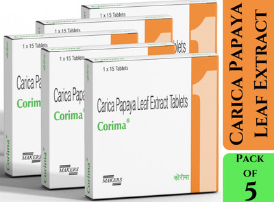 Makers Carica Papaya Leaf Extract 1100 mg Tablets |Remedy for Dengue | Platelet booster(5 x 15 Tablets)