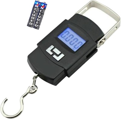 Qozent 10g-50Kg Digital Hanging Luggage Fishing Portable Weight Scale Taraju Tarazu Kata /89/KQo Weighing Scale(Black)