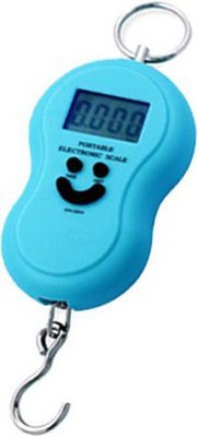Qozent 50Kg Portable Luggage Hanging Weight Machine Digital Weighing Scale (Sky Blue)Smiely - with Batteries /121/KQo Weighing Scale(Blue)