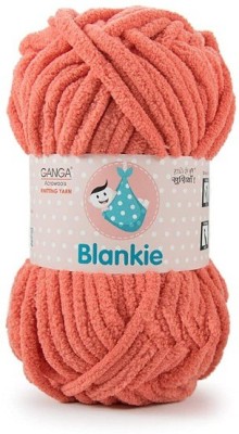 NTGS Ganga Blankie Chenille Yarn Supersoft Knitting Wool Ball, (1 Ball/100 Gram Each) Coral Colour Ball (500 Grams). Suitable for Craft, Babywear, Baby Blankets, Thick mota Thread Shade no -BLK027